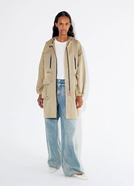 Parka ligera con cremalleras