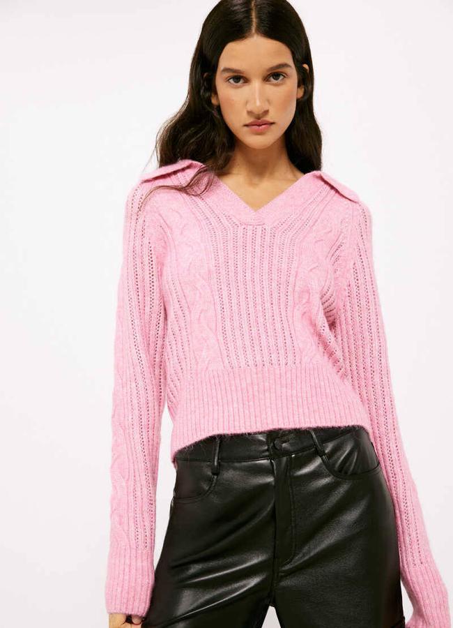 Jersey rosa trenzado