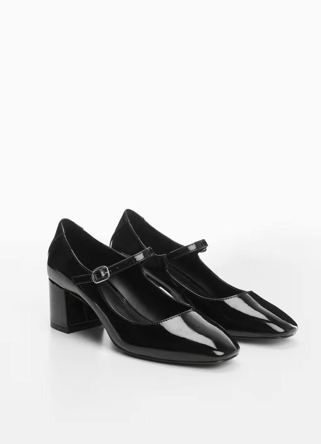 Zapatos de tacón tipo mary jane de charol
