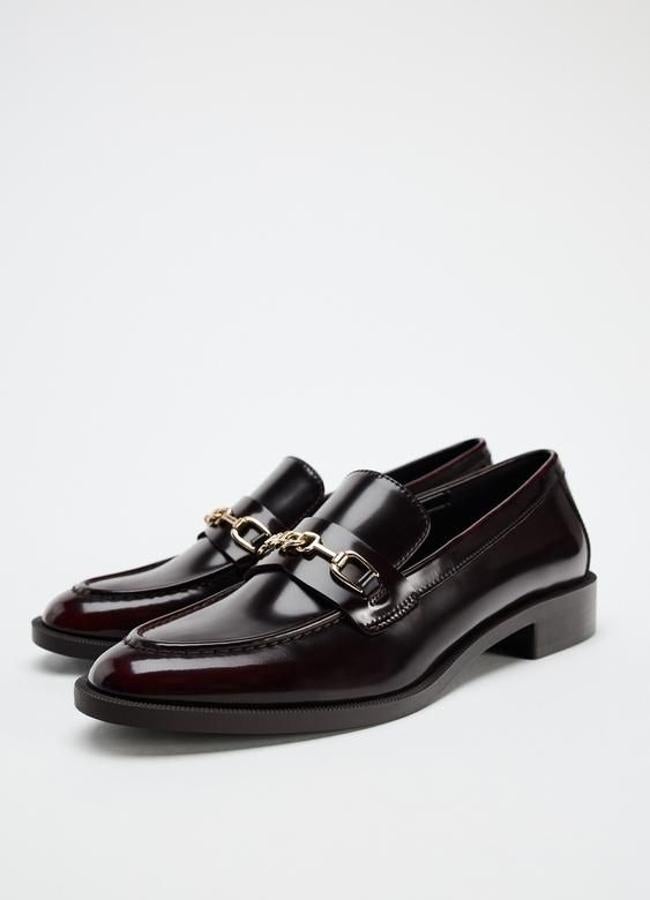 Mocasines de piel burdeos