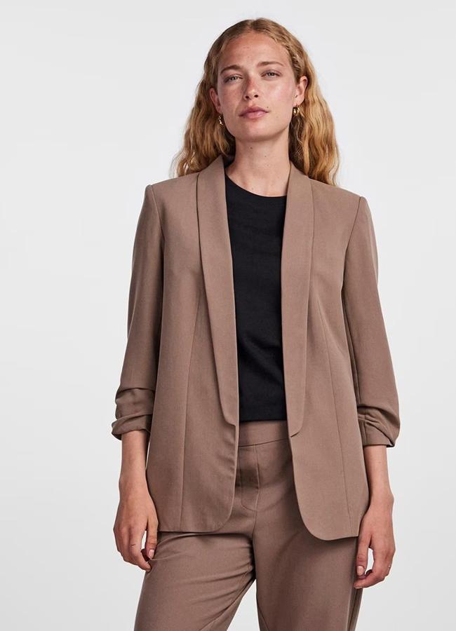 Blazer marrón tostado fluida