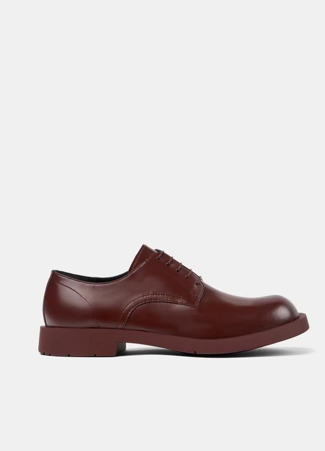 Mocasines bluchers burdeos de piel